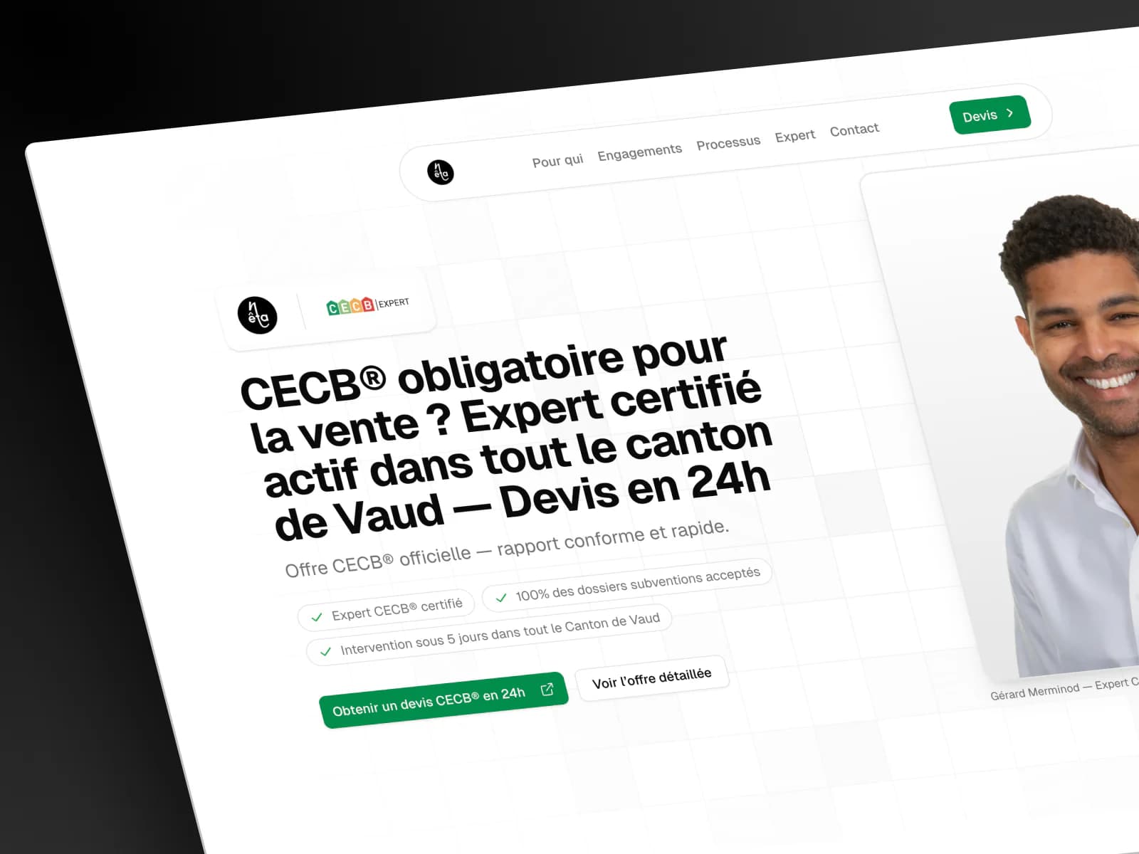 Site web de Êta Consult, réalisé par Bleeze
