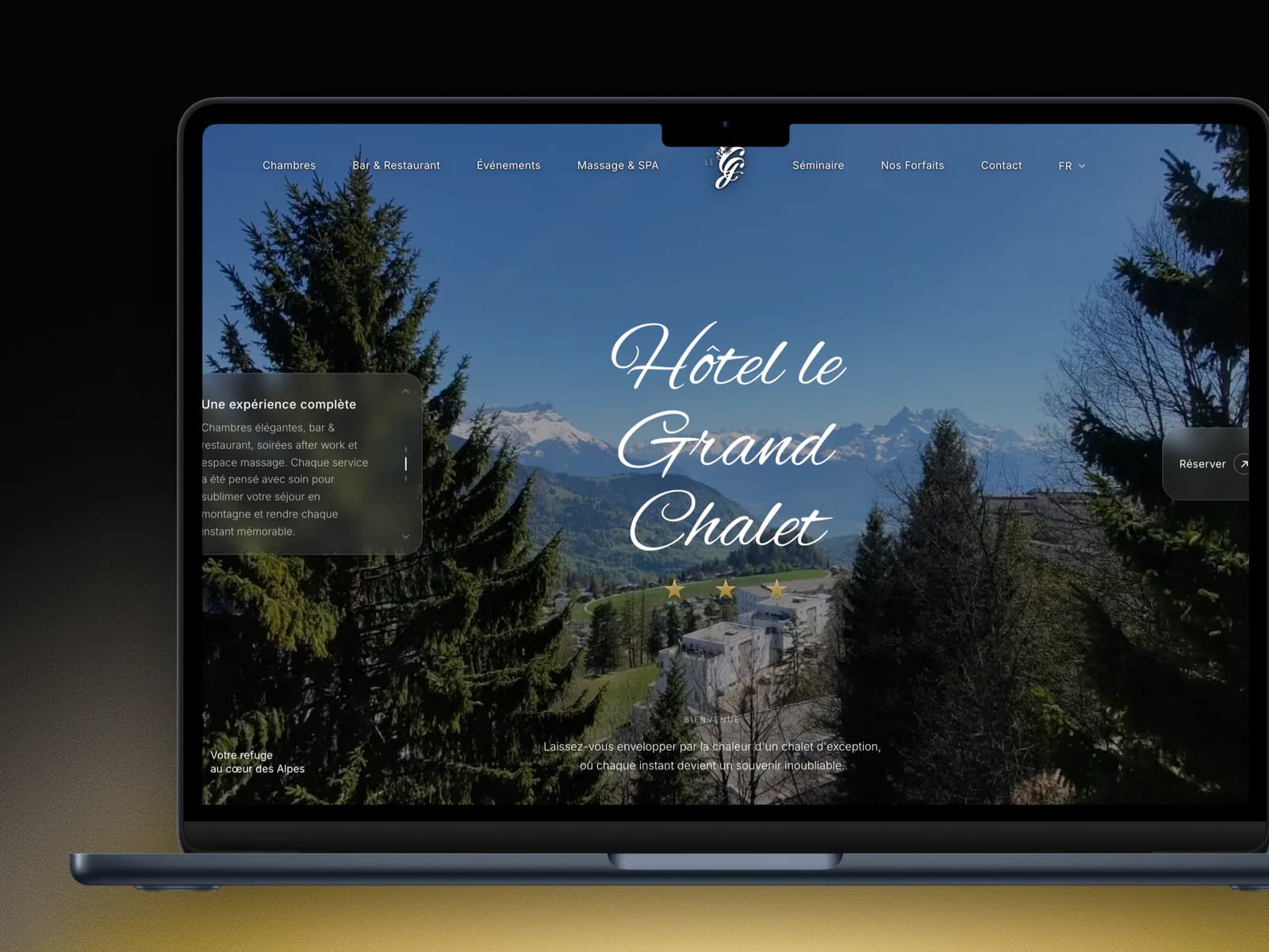 Aperçu du site web réalisé pour Le Grand Chalet
