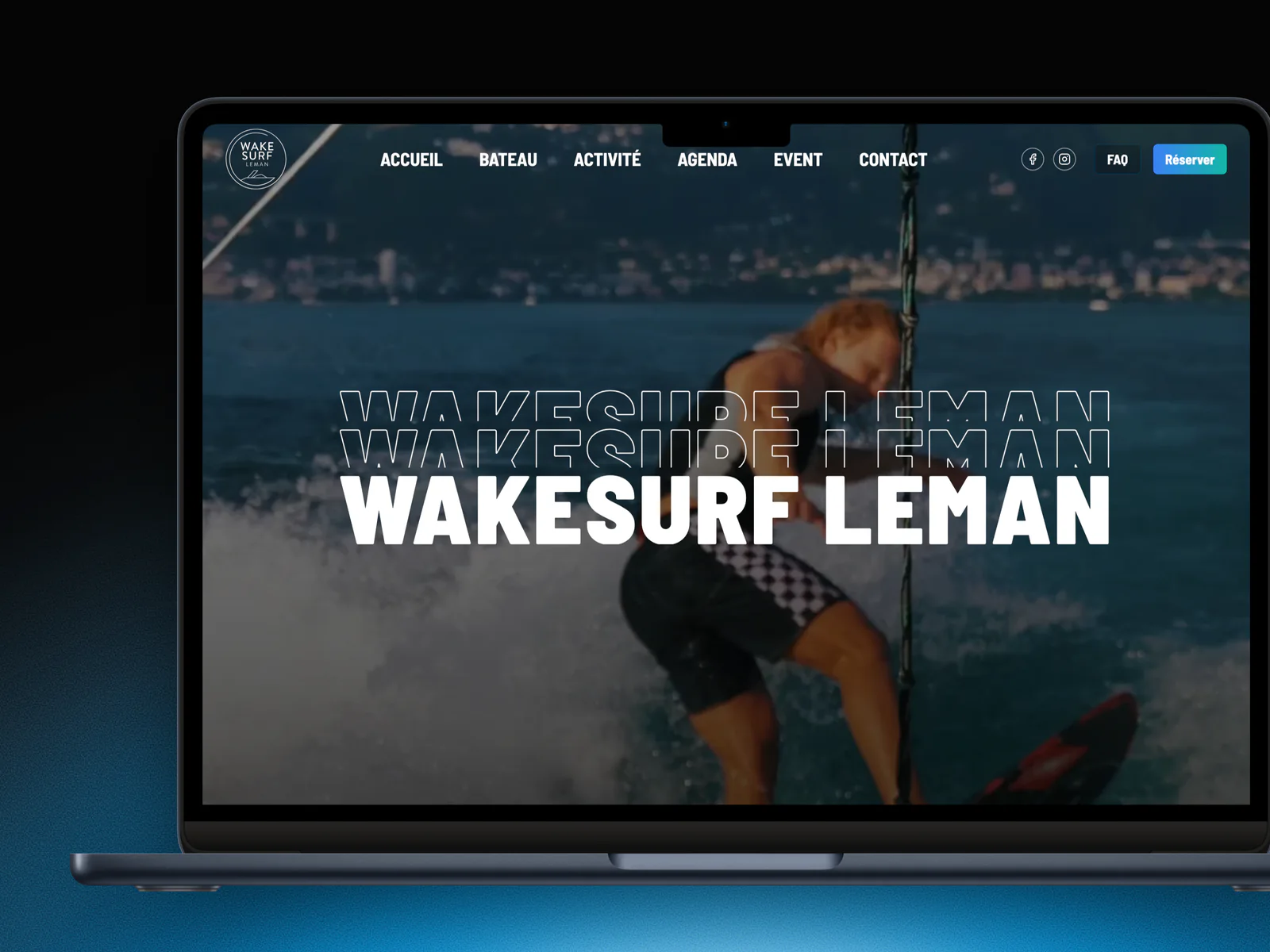 Site web de Wakesurf Léman, réalisé par Bleeze