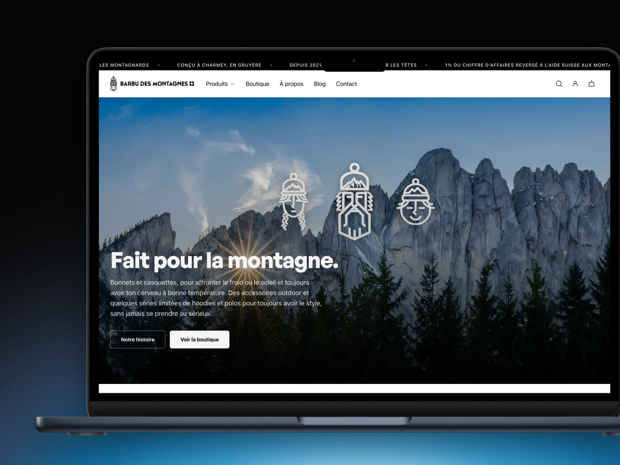 Site web réalisé pour Barbu des Montagnes
