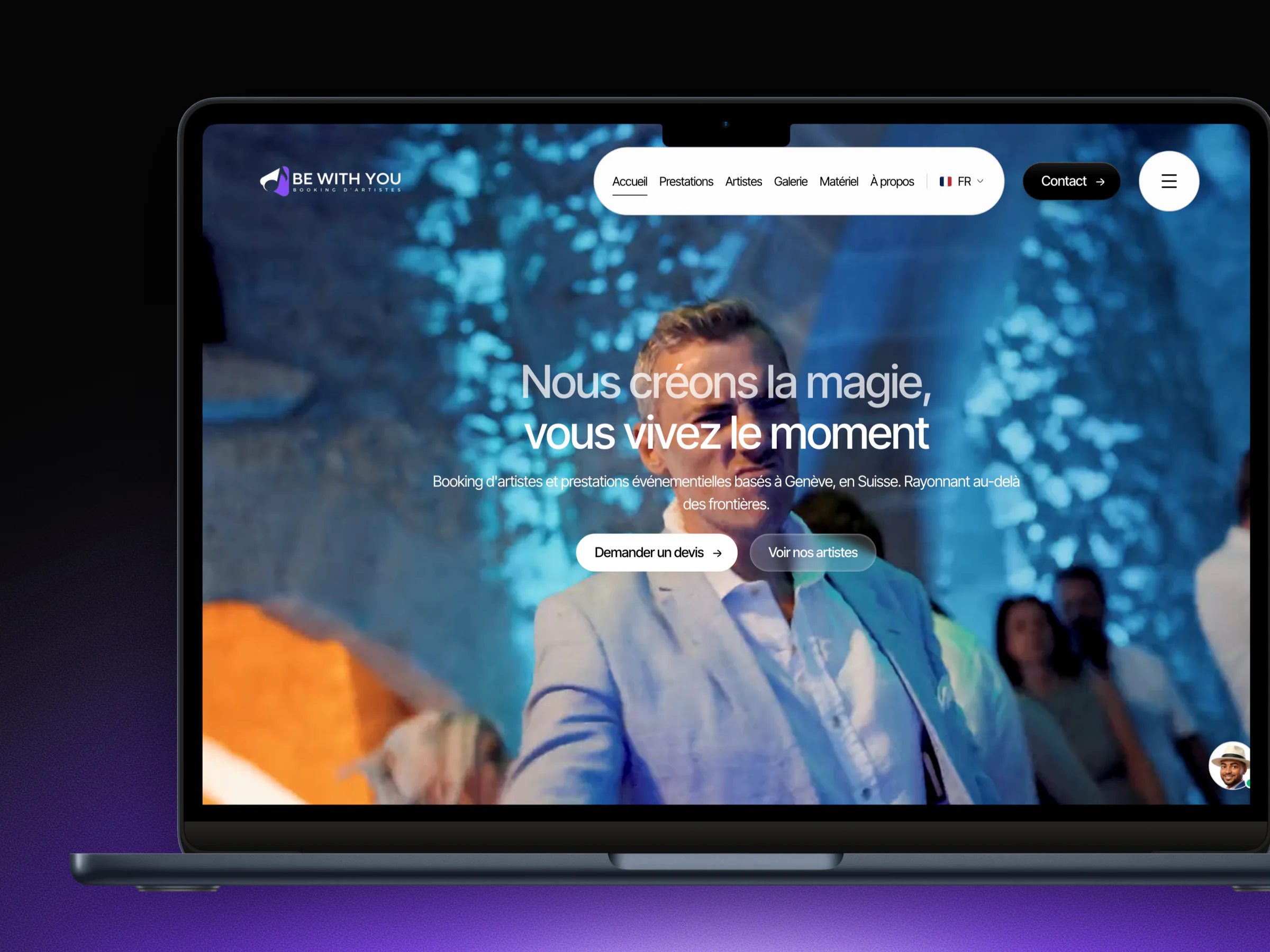 Site web réalisé pour Be With You Events