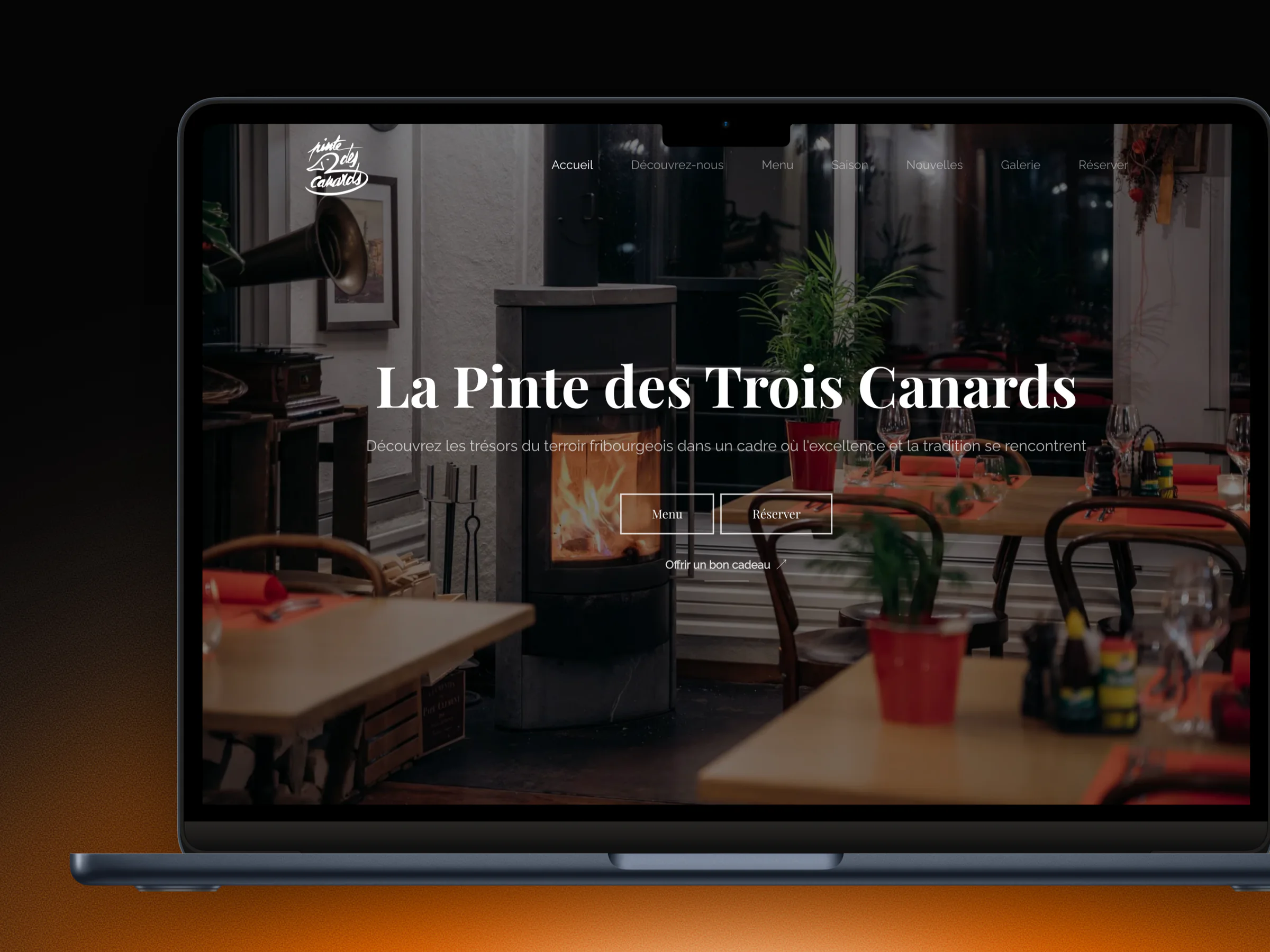 Site web réalisé pour La Pinte des Trois Canards