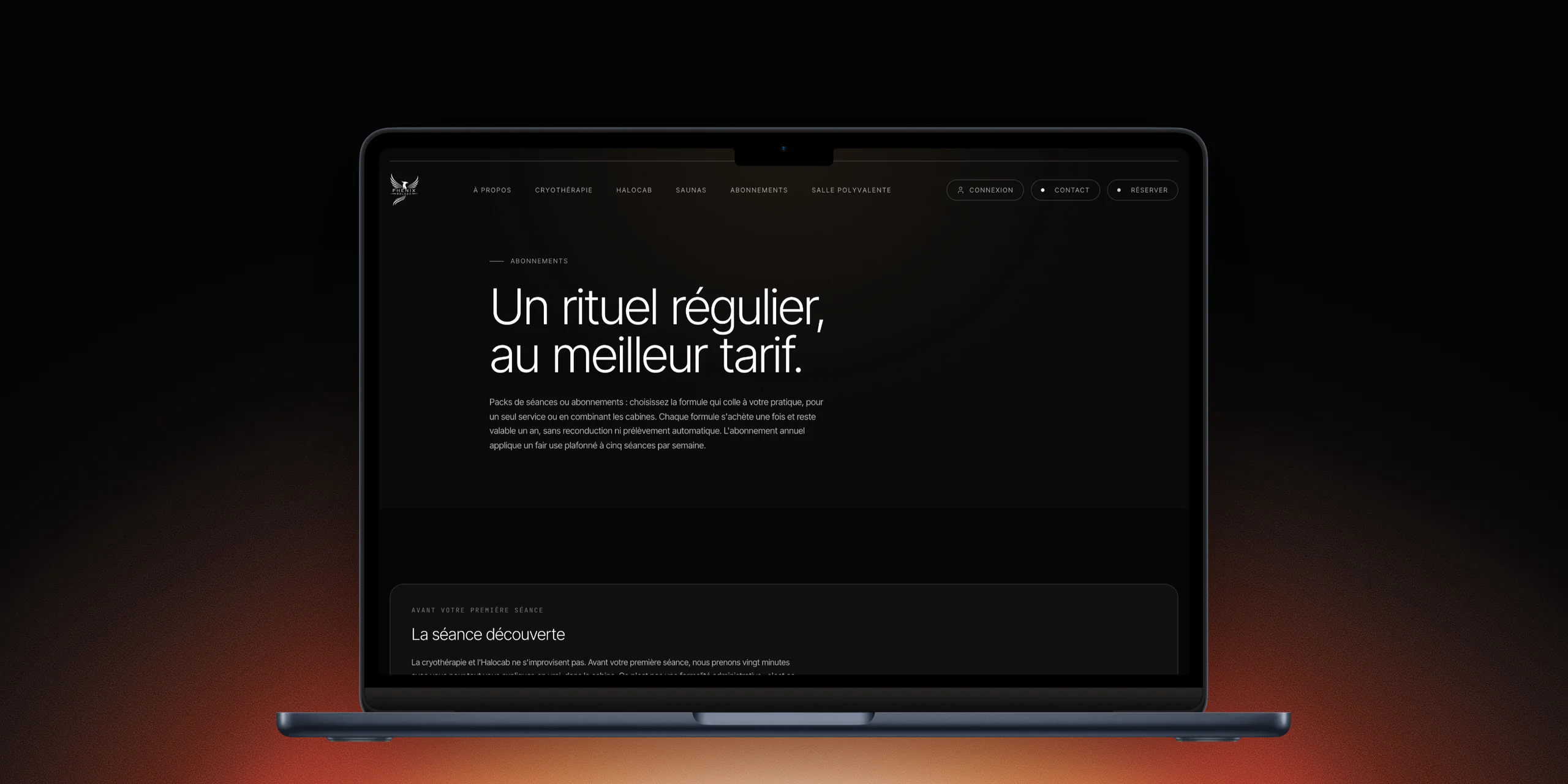 Page Abonnements de Phenix Reload sur un MacBook : un rituel régulier, au meilleur tarif