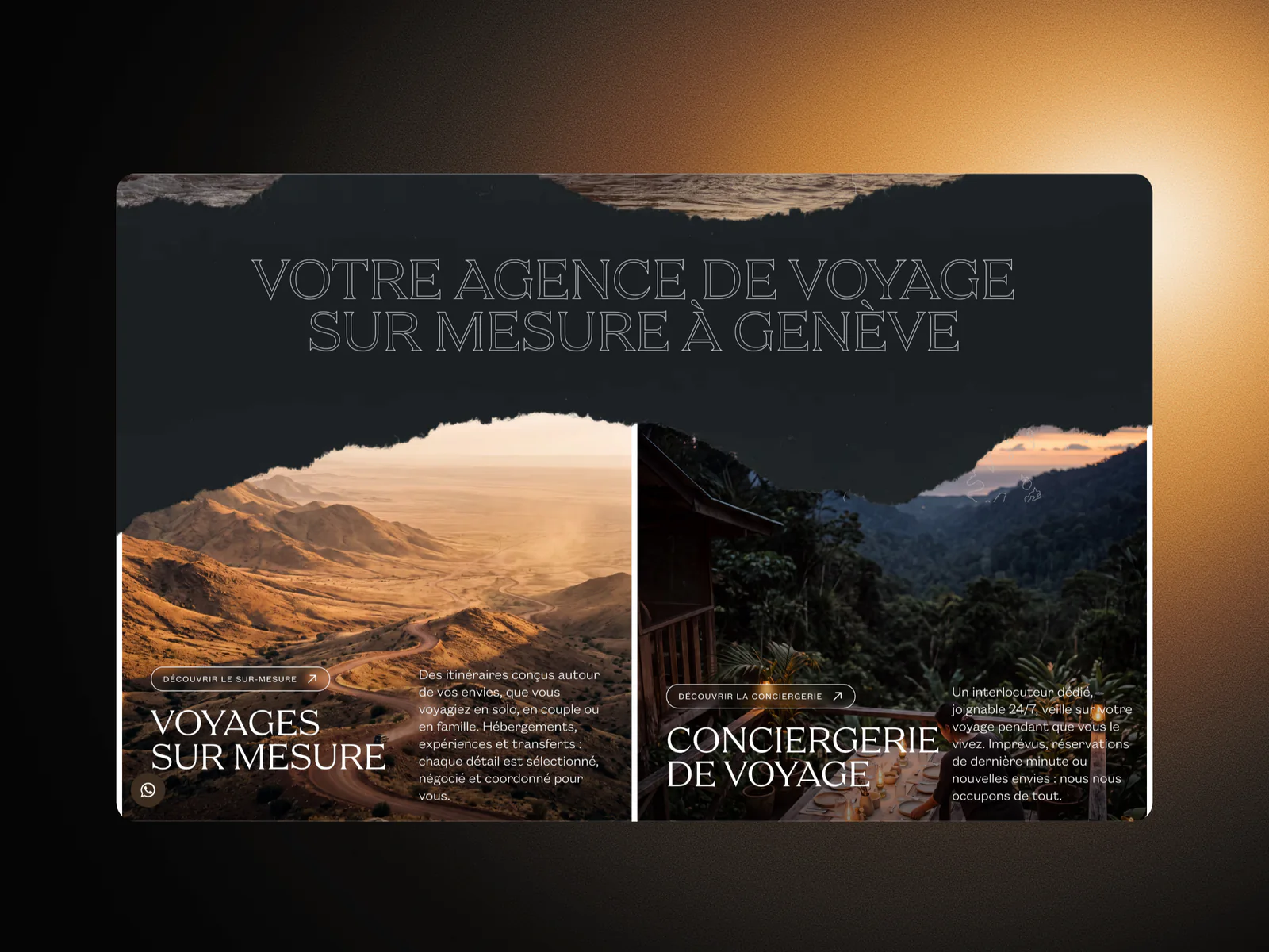 Section votre agence de voyage sur mesure à Genève : voyages sur mesure et conciergerie de voyage